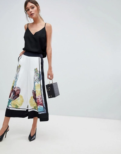 Shop Ted Baker Wide Leg Culottes In Tranquility Floral - Multi