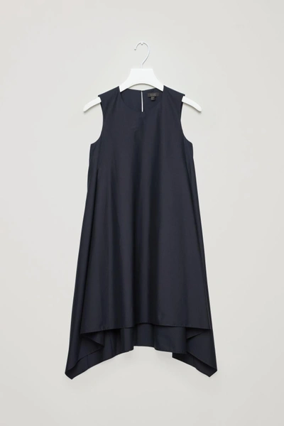 Shop Cos Layered Drape Dress In Blue