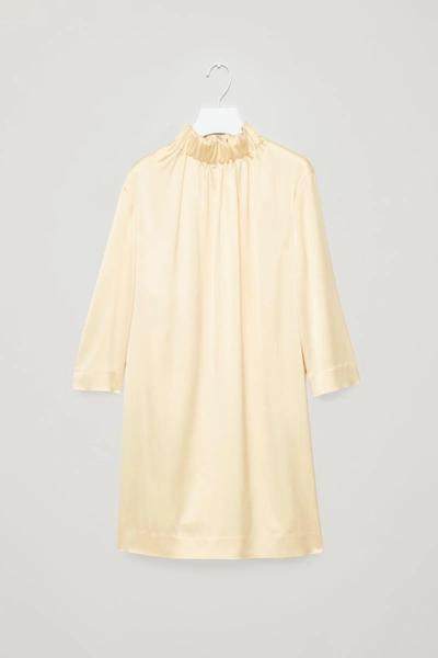 Shop Cos Gathered-collar Dress In Yellow