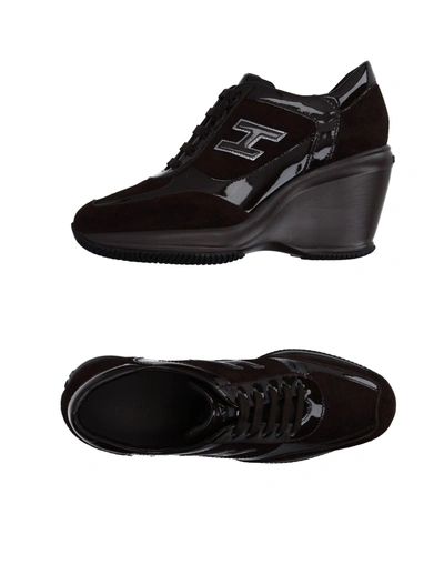 Shop Hogan Sneakers In Dark Brown