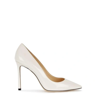 Shop Jimmy Choo Romy 100 White Patent Leather Pumps