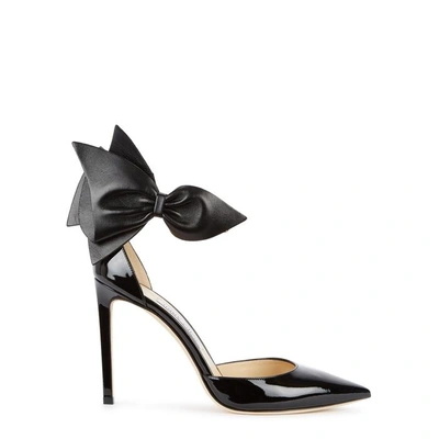 Shop Jimmy Choo Kelly Bow-embellished Patent Leather Pumps