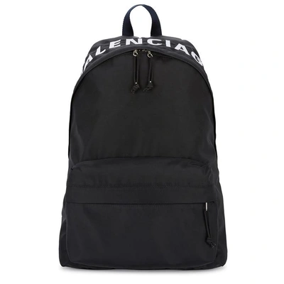 Shop Balenciaga Black Logo Backpack