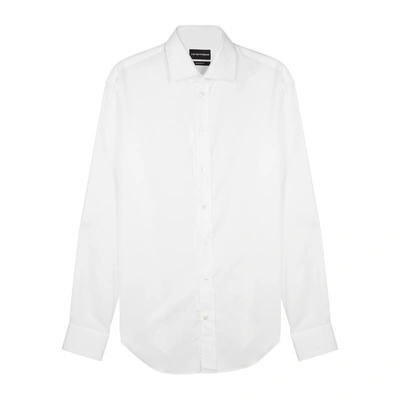 Shop Emporio Armani White Textured Cotton Shirt