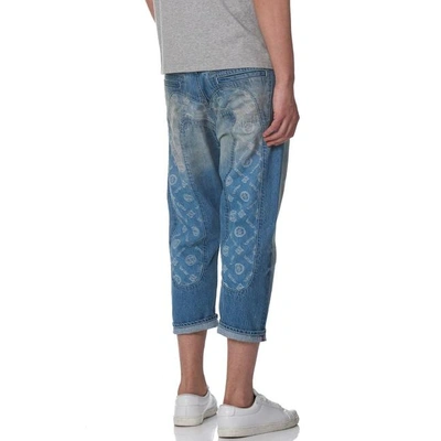 Shop Evisu Denim Jeans With Jacquard Insert Daicock In Indigo(light Tone)