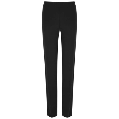 Shop Emporio Armani Black Stretch-wool Trousers
