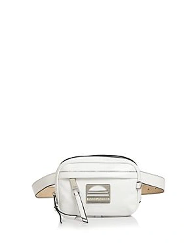 Shop Marc Jacobs Leather Belt Bag In Porcelain/silver
