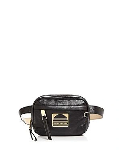 Shop Marc Jacobs Leather Belt Bag In Black/gold