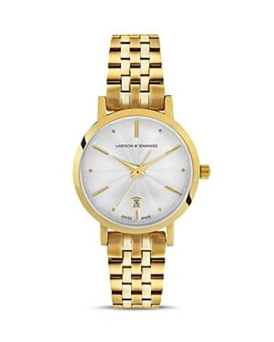 Shop Larsson & Jennings Aurora Watch, 26mm In White/gold