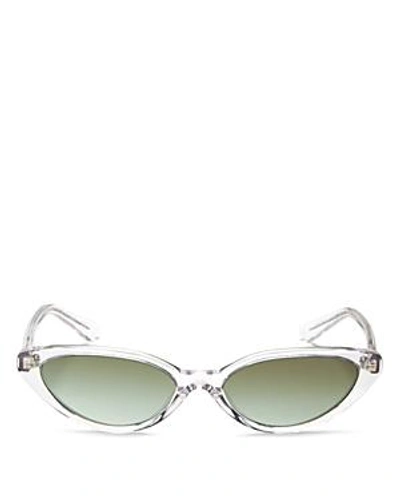 Shop Vogue Eyewear Women's Gigi Hadid For Vogue Slim Cat Eye Sunglasses, 52mm In Transparent/green