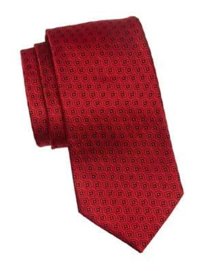 Shop Ermenegildo Zegna Circle Silk Tie In Red