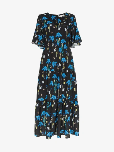 Shop Borgo De Nor Teodora Floral Print Maxi Dress In Black