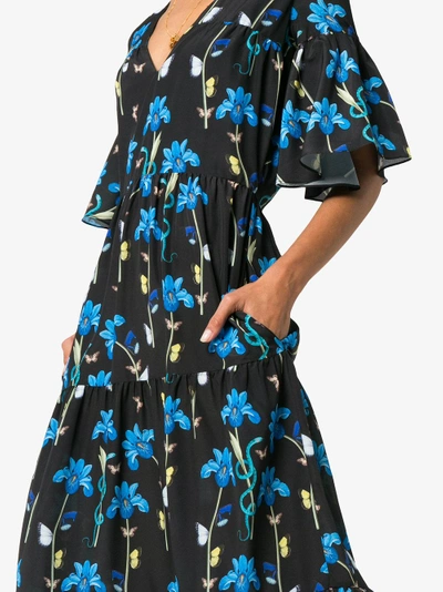 Shop Borgo De Nor Teodora Floral Print Maxi Dress In Black