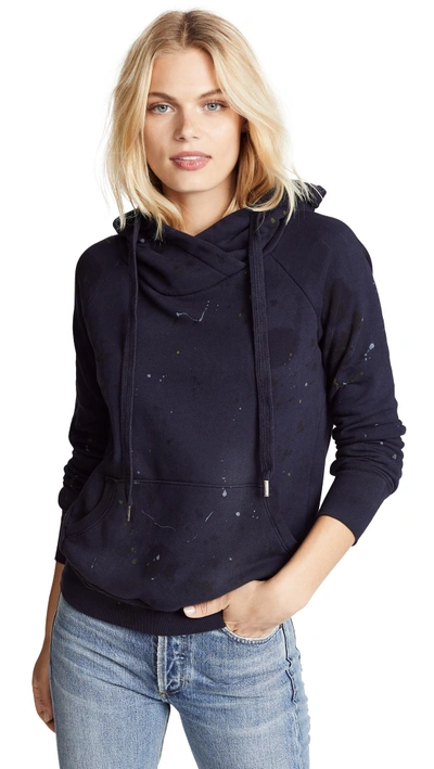 Shop Nsf Lisse Hooded Sweatshirt In Ink Blot Navy