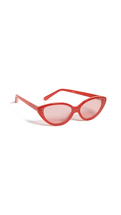 Shop Elizabeth And James Frey Sunglasses In Red/red