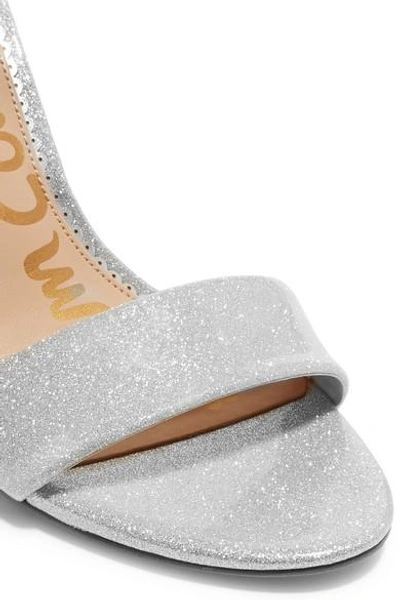 Shop Sam Edelman Glittered Vinyl Sandals In Silver