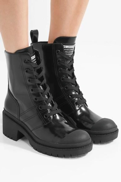 Shop Marc Jacobs Patent-leather Ankle Boots In Black