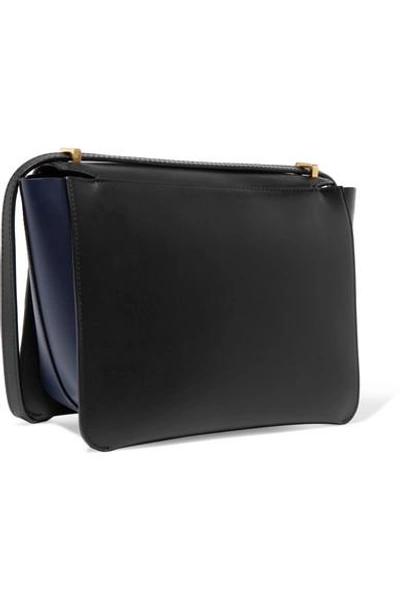 Shop Wandler Luna Color-block Leather Shoulder Bag In Midnight Blue