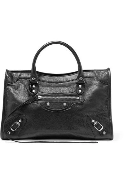 Shop Balenciaga Classic City Textured-leather Tote In Black