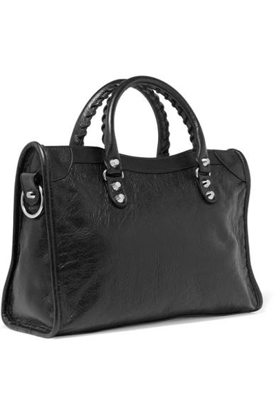 Shop Balenciaga Classic City Textured-leather Tote In Black