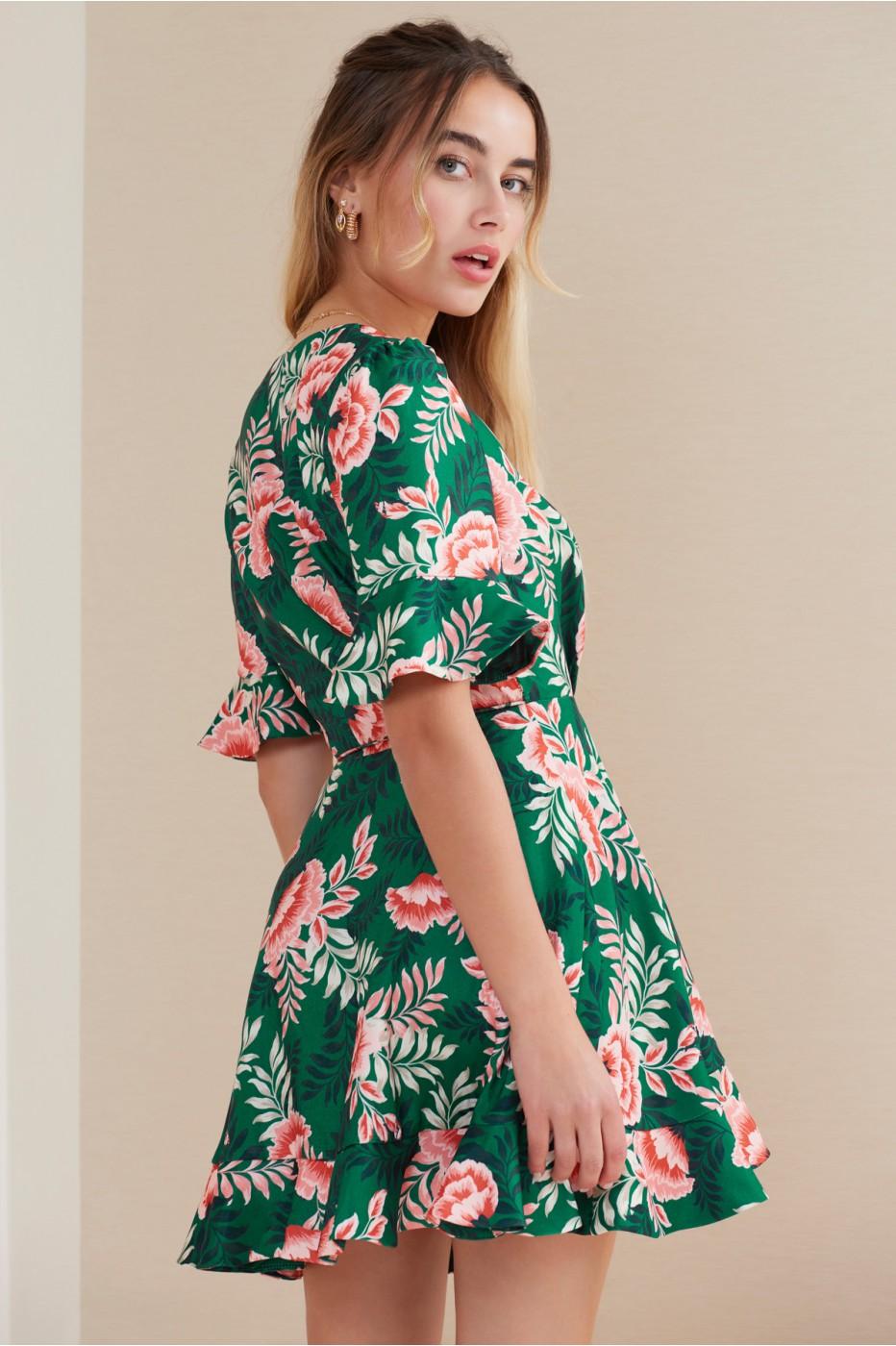 Finders Keepers Songbird Wrap Dress In 