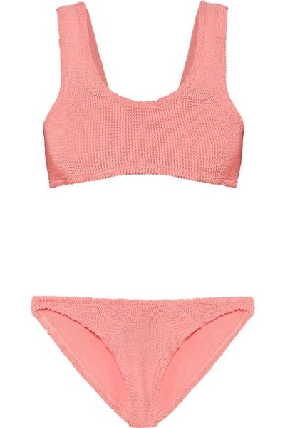 Shop Hunza G Seersucker Bikini In Pink
