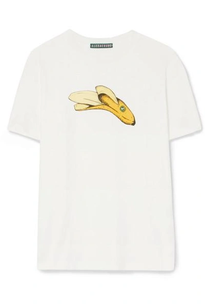 Shop Alexa Chung Printed Cotton-jersey T-shirt In White