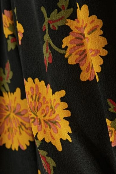 Shop Veronica Beard Marion Floral-print Silk Crepe De Chine Mini Dress In Black