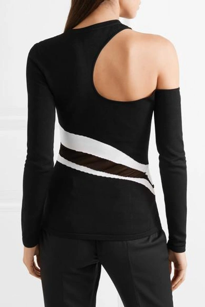 Shop Cushnie Et Ochs Cold-shoulder Knitted Top In Black