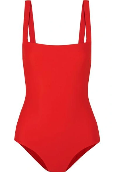 Shop Matteau The Square Swimsuit In Red