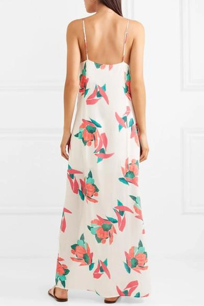 Shop Vix Bluebell Nicole Printed Voile Maxi Dress In White