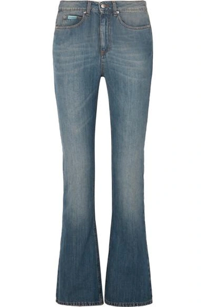 Shop Alexa Chung High-rise Flared Jeans In Mid Denim