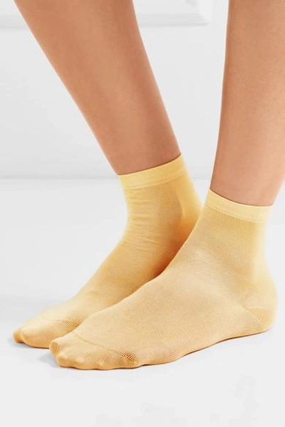 Shop Maria La Rosa Silk-blend Socks In Yellow
