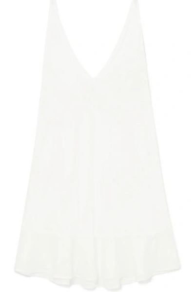 Shop Skin Bettina Voile-trimmed Cotton Nightdress In Ivory