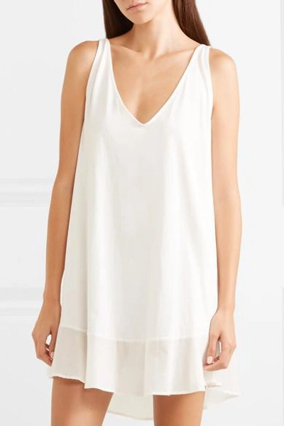 Shop Skin Bettina Voile-trimmed Cotton Nightdress In Ivory
