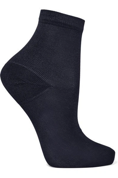 Shop Maria La Rosa Silk-blend Socks In Blue