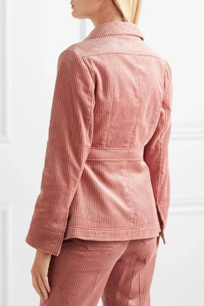 Shop Alexa Chung Cotton-blend Corduroy Jacket In Pink