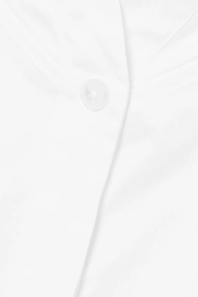 Shop Jason Wu Cold-shoulder Grosgrain-trimmed Cotton-poplin Top In White