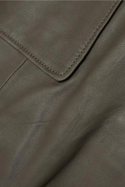 Shop Altuzarra Pollard Leather Skirt In Dark Green