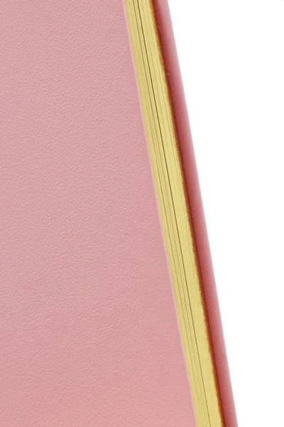 Shop Smythson Panama Flamingo Textured-leather Notebook In Pastel Pink