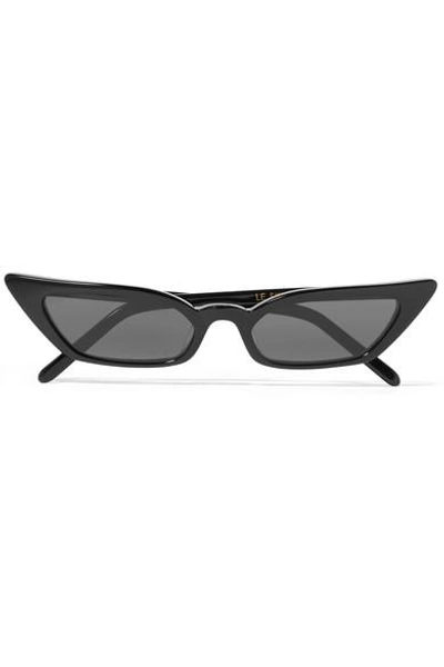 Shop Poppy Lissiman Le Skinny Cat-eye Acetate Sunglasses In Black