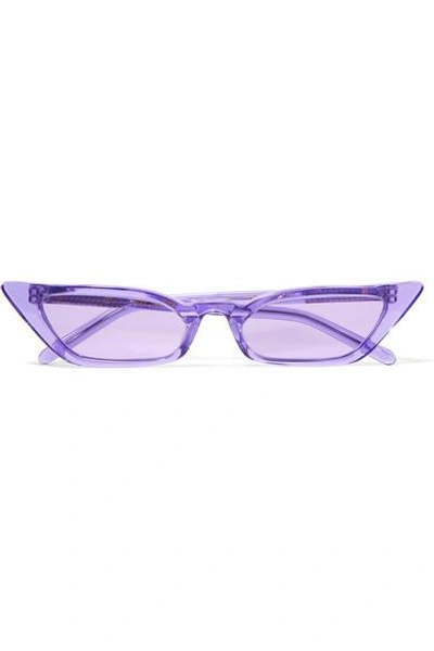 Shop Poppy Lissiman Le Skinny Cat-eye Acetate Sunglasses In Purple