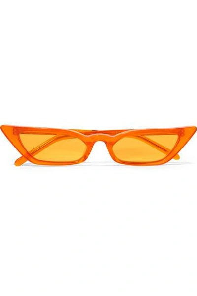 Shop Poppy Lissiman Le Skinny Cat-eye Acetate Sunglasses In Orange