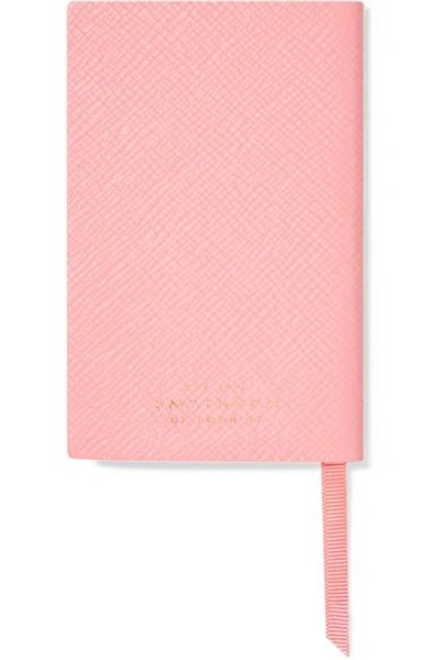 Shop Smythson Wafer Nofilter Textured-leather Notebook In Pastel Pink
