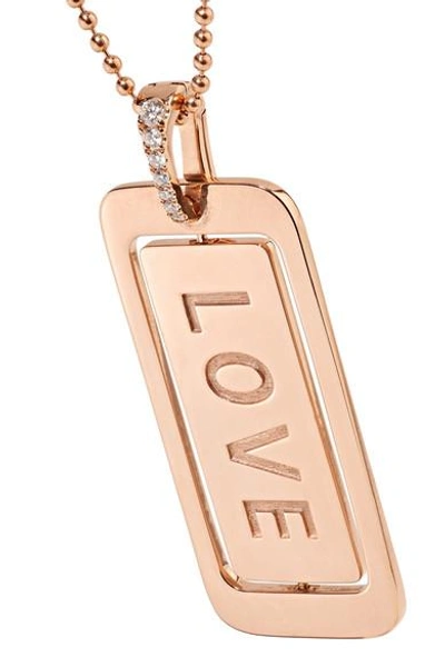 Shop Diane Kordas Real Love 18-karat Rose Gold Diamond Necklace