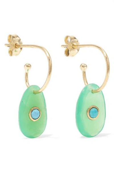 Shop Pascale Monvoisin Orso 9-karat Rose Gold, Chrysoprase And Turquoise Earrings