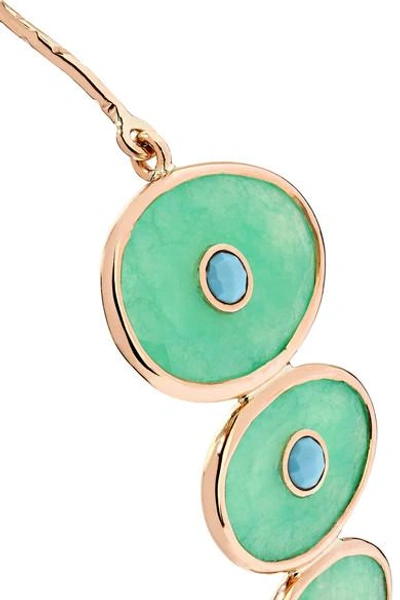 Shop Pascale Monvoisin Louise 9-karat Rose Gold, Chrysoprase And Turquoise Bracelet