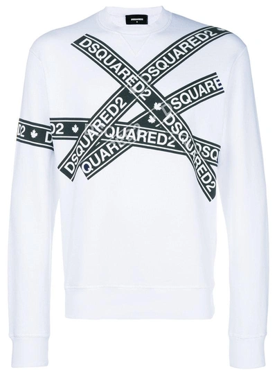 Dsquared2 Logo Tape Sweatshirt In Bianco | ModeSens