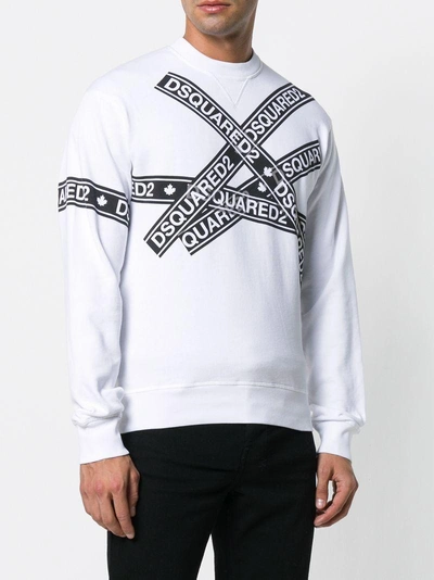 Dsquared2 Logo Tape Sweatshirt In Bianco | ModeSens