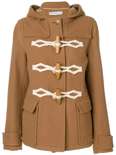 Shop Jw Anderson Toggle Duffle Coat In Nude & Neutrals